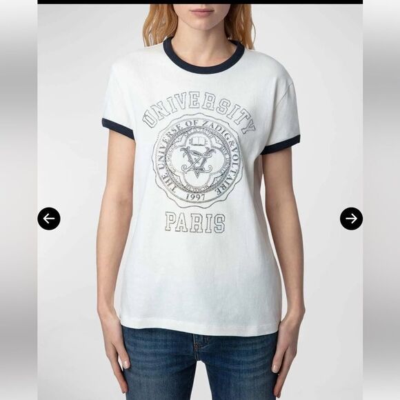 $188 MSRP Zadig & Voltaire Paris ringer tee NWT SMALL - Picture 1 of 10